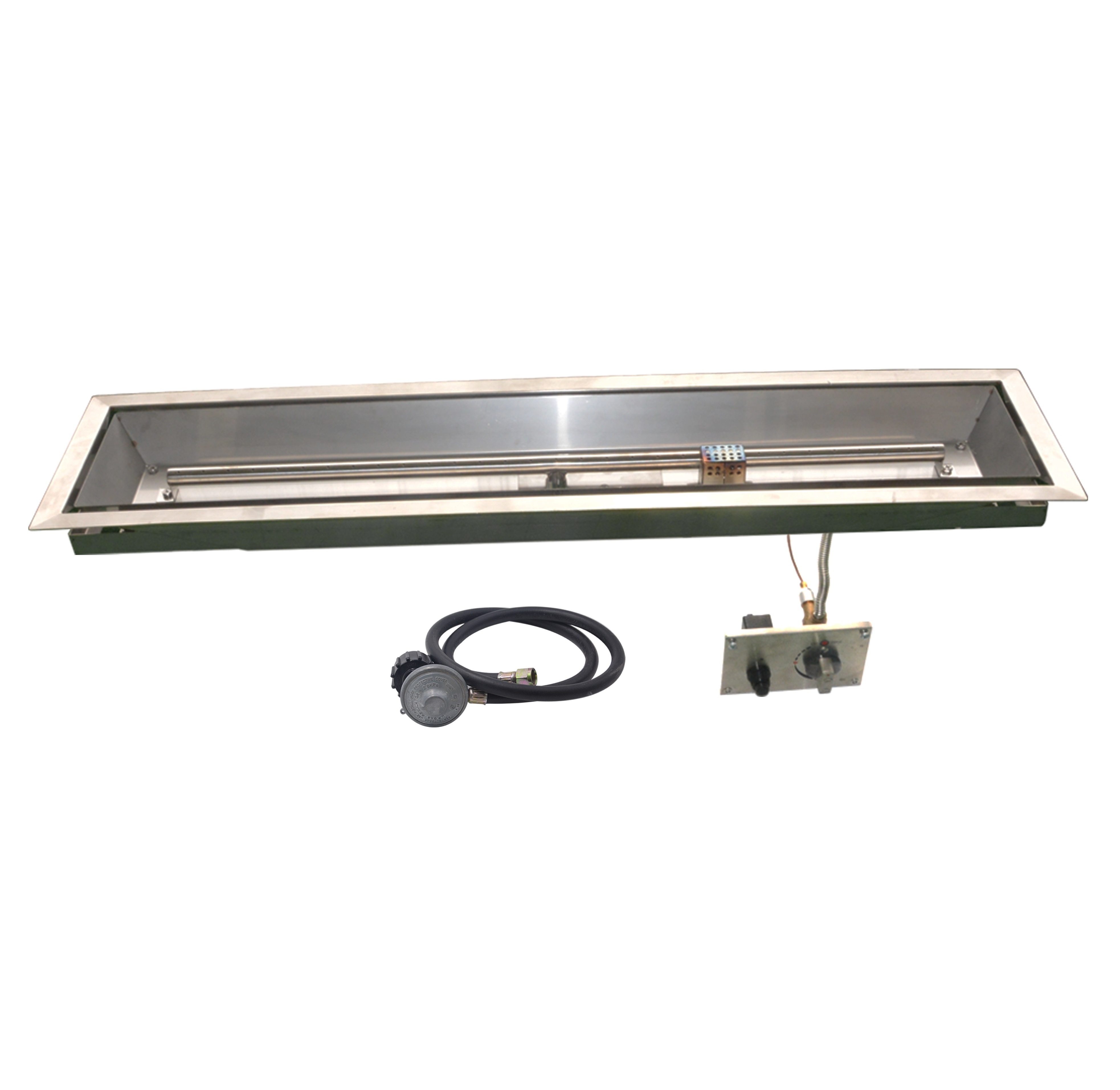 Rectangle drop-in Burner with cover and double pan