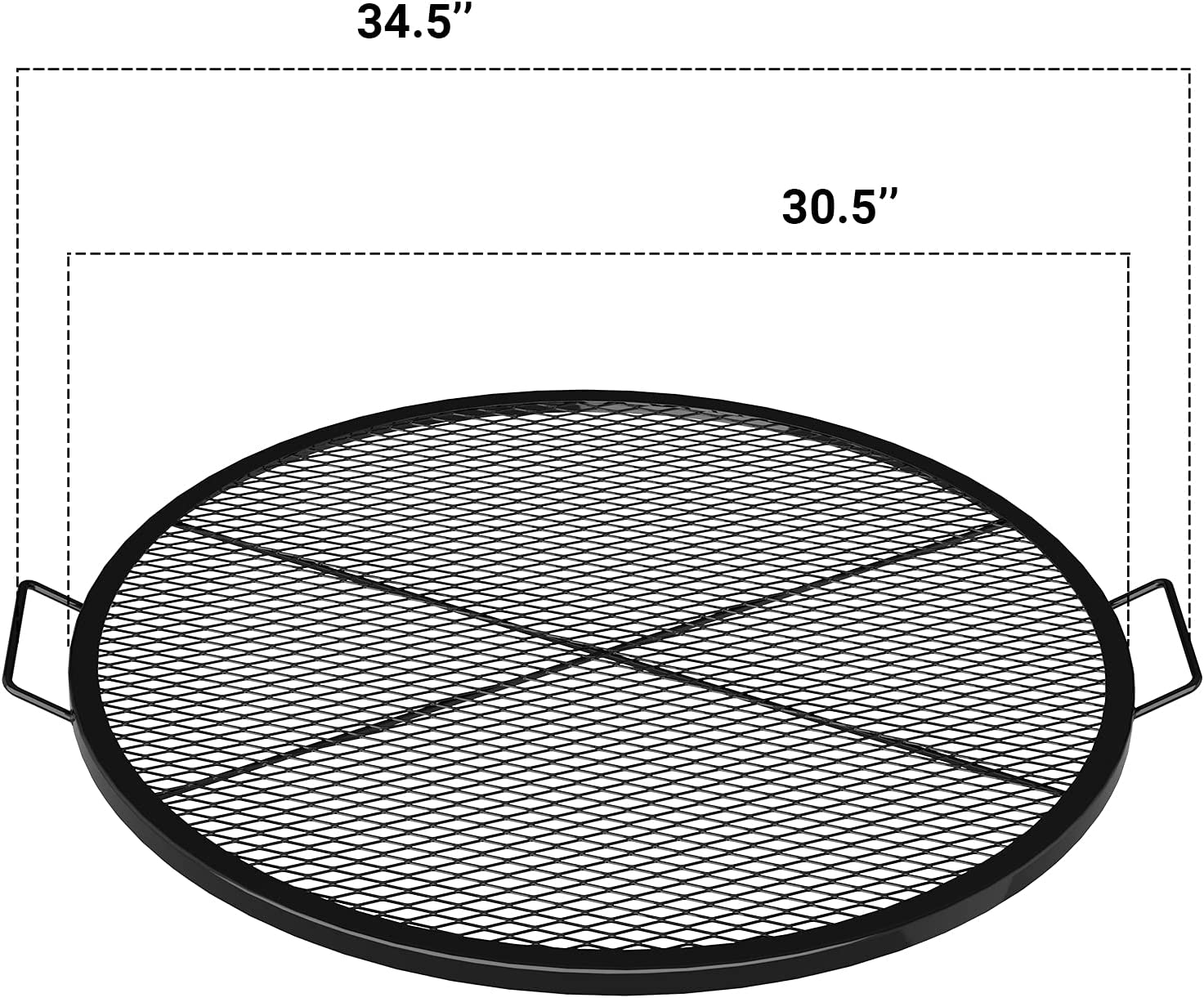 Round 30 Inch Outdoor campfire Fire Pit Grill Cooking Grate with portable handle