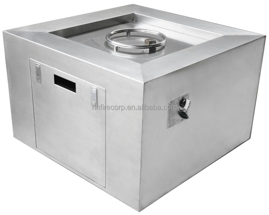 Outdoor stainless steel Square Gas Fire Pit Table with size D42 x H24.5 Inch