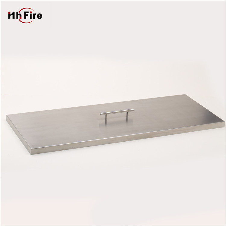 Outdoor stainless steel gas fire pit burner pan cover