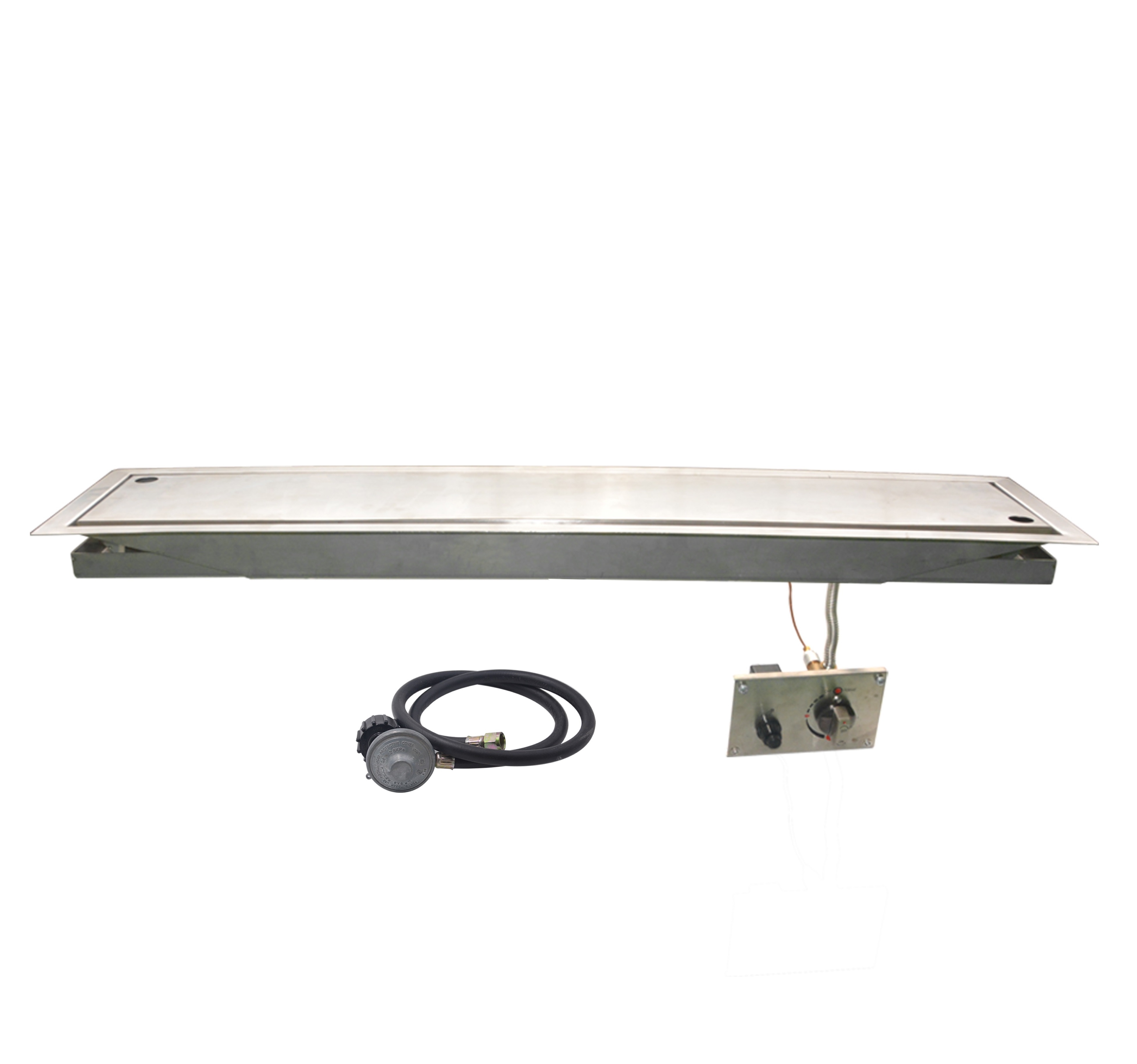 Rectangle drop-in Burner with cover and double pan