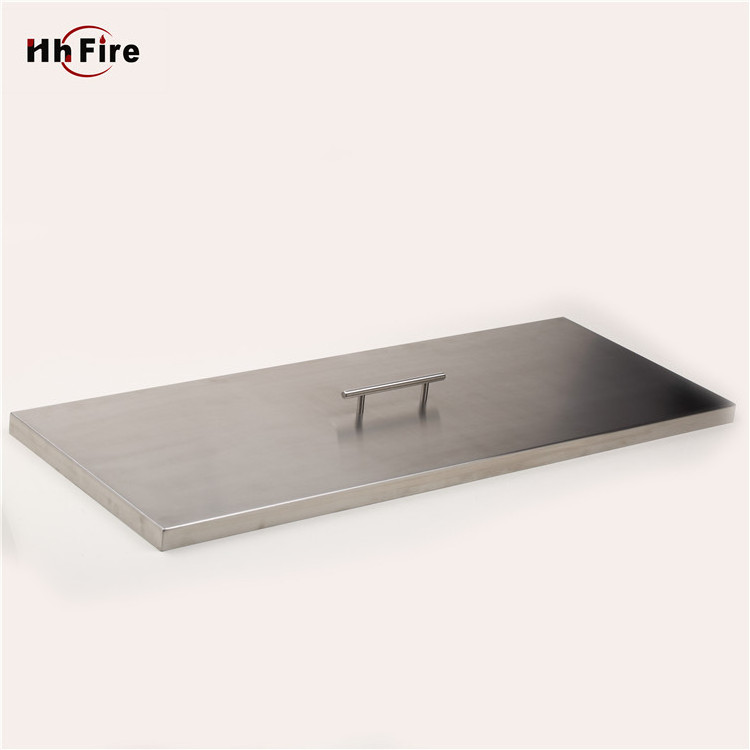 Outdoor stainless steel gas fire pit burner pan cover