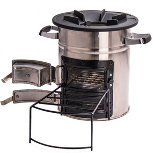 outdoor wood pellet cooking burning portable wood smokeless charcoal stove