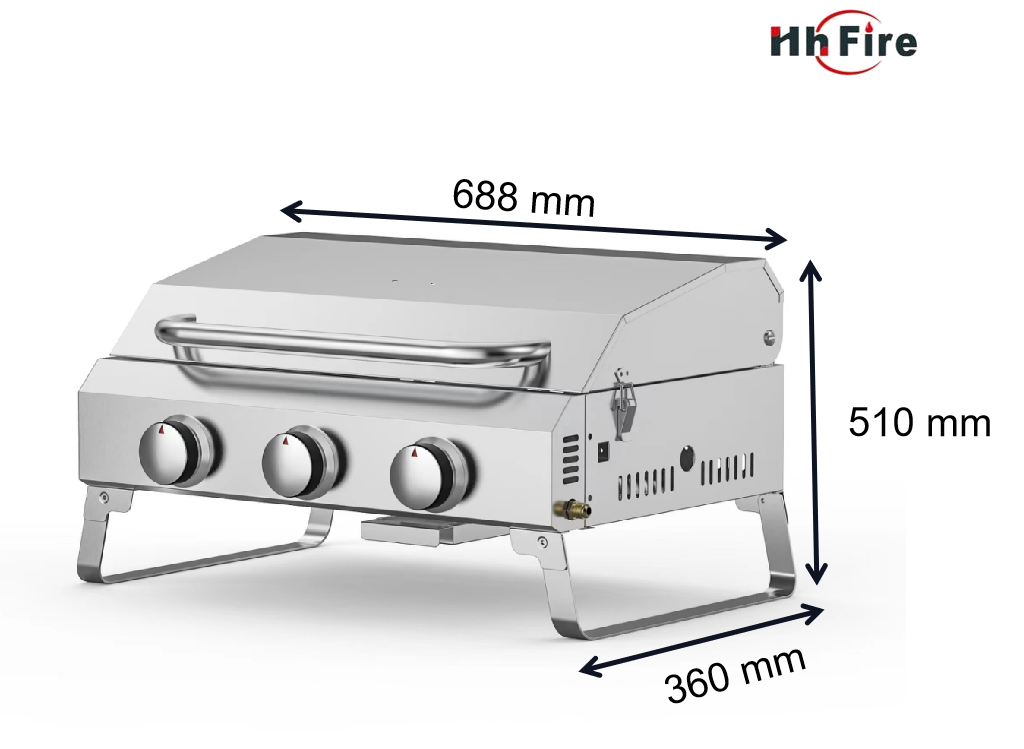 Grill Factory Commercial Portable Gas Cooker Grill  Plancha Outdoor BBQ Gas Grill