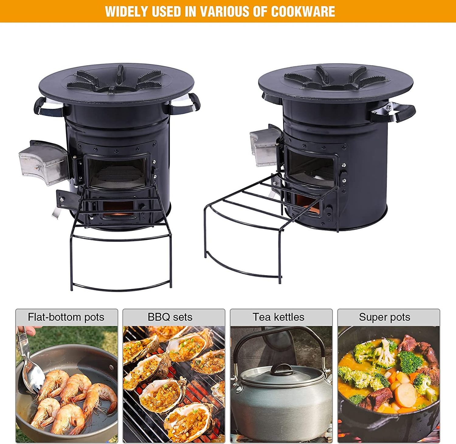 outdoor wood pellet cooking burning portable wood smokeless charcoal stove