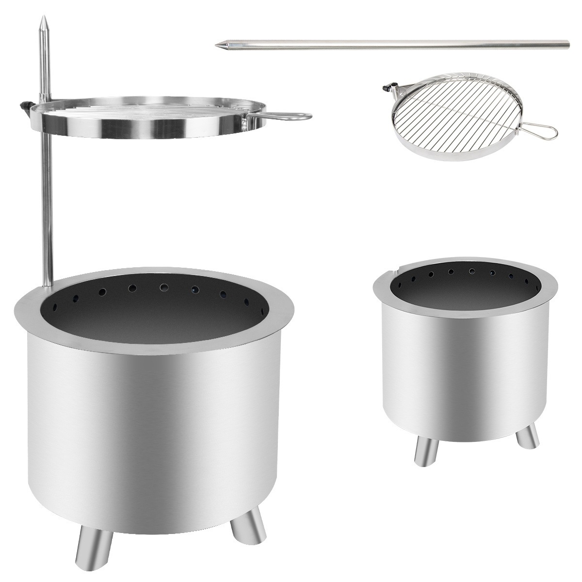 Smokeless Round Portable Fireplace Eco-friendly Stainless Steel Firepits Clean Burning Fire Bowl Outdoor Fire Pit