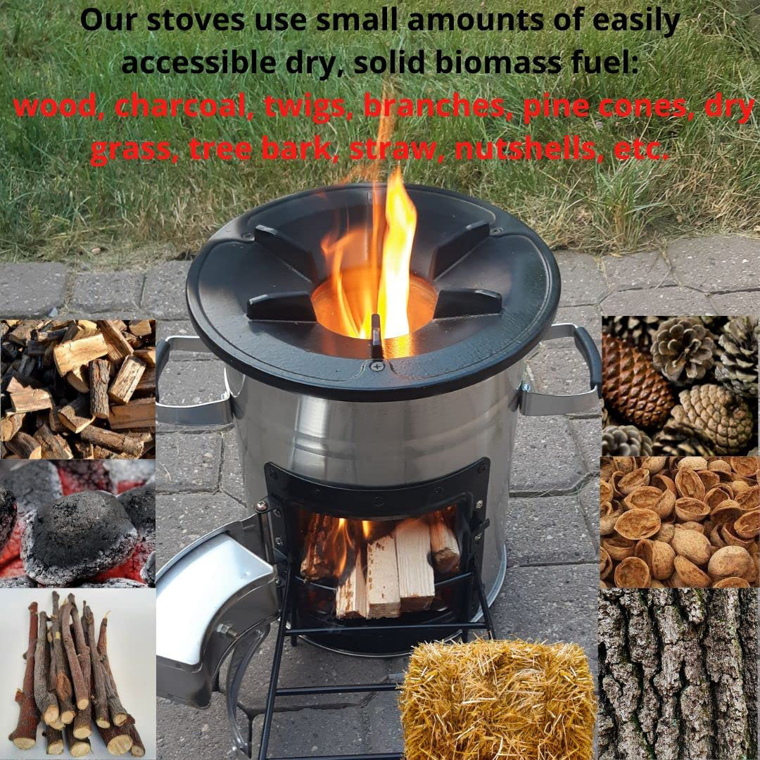 outdoor wood pellet cooking burning portable wood smokeless charcoal stove