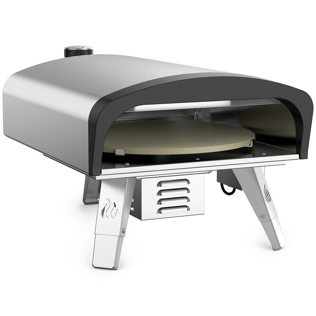 Steel with high temperature powder coating Electric automatic motor Gas pizza oven outdoor garden electric pizza oven