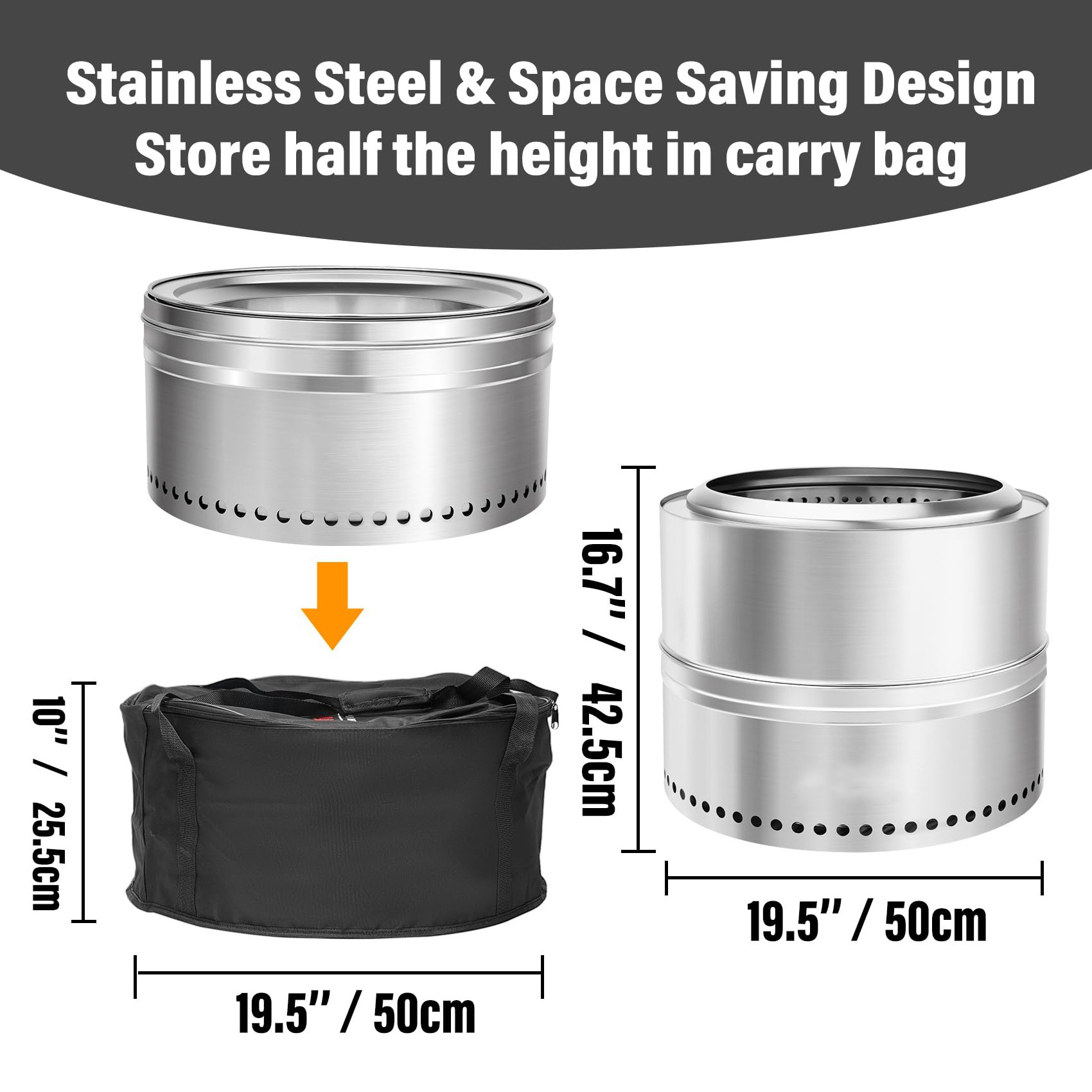 Tabletop Stove Detachable Stainless Steel Stove Portable Tabletop Smokeless Fire Pit For Patio