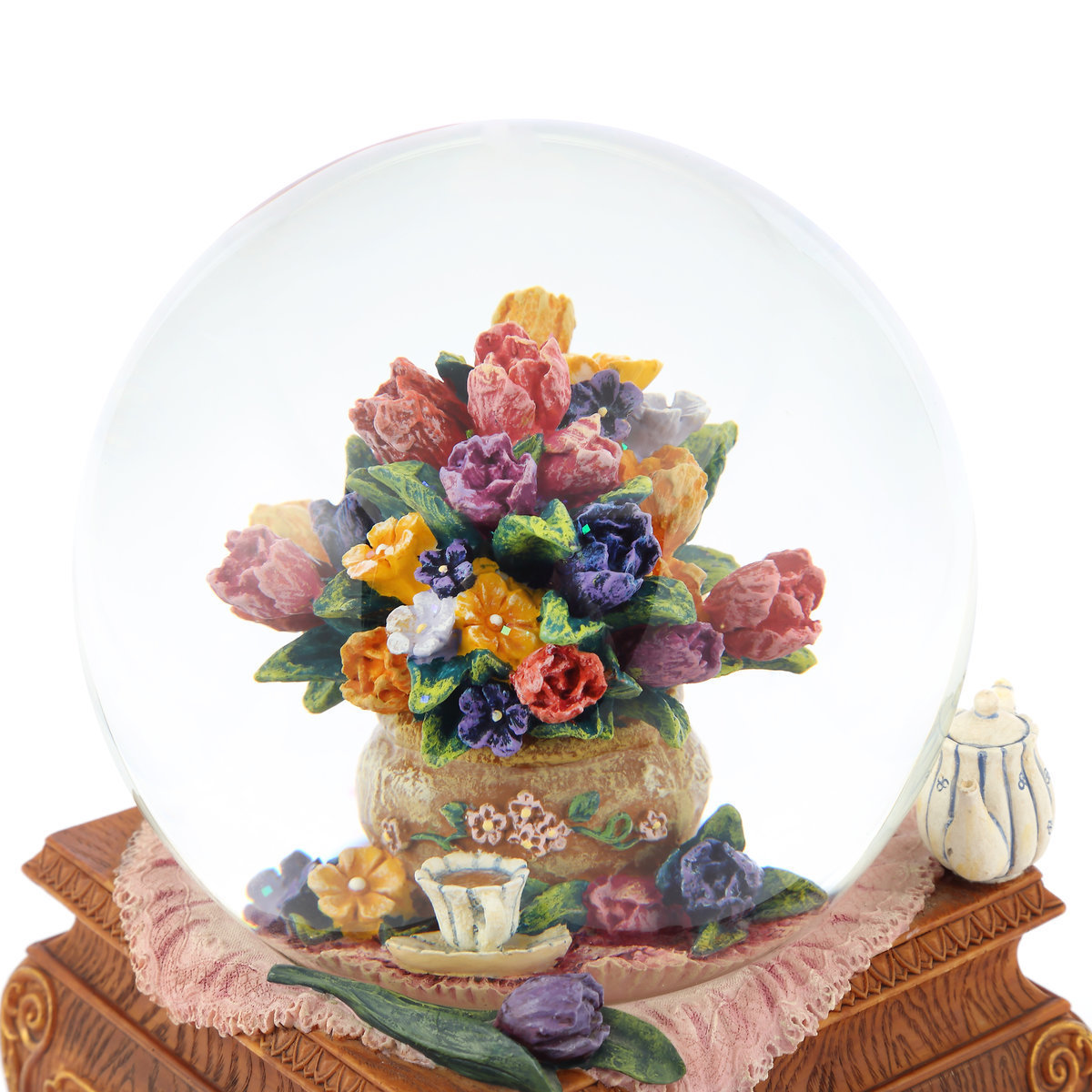 Tulip Crystal Ball Music Box Snow Globe