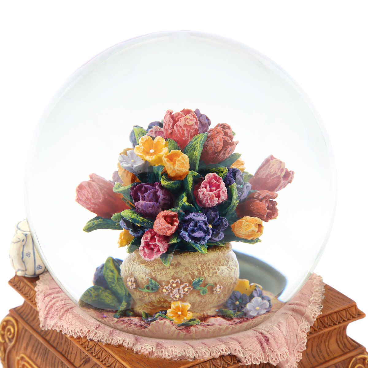 Tulip Crystal Ball Music Box Snow Globe