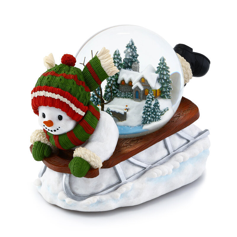 Lovely Large Musical Sledge Snow Globe Custom Christmas Snowglobe