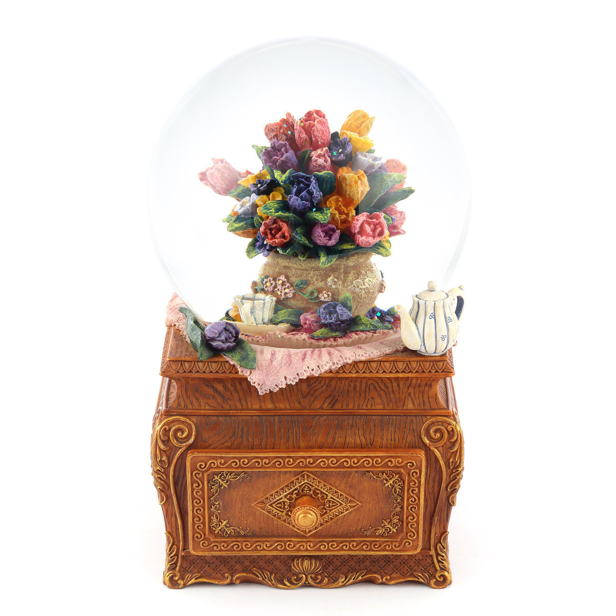 Tulip Crystal Ball Music Box Snow Globe