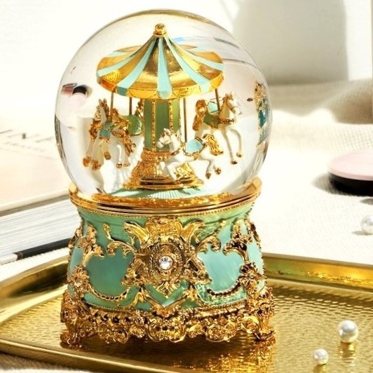 ODM Crystal Ball Musical Box For Gift Snow Globe  carousel music box  custom snowball manufacturer