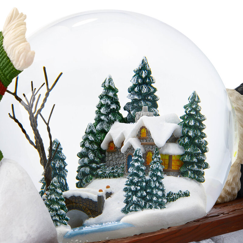 Lovely Large Musical Sledge Snow Globe Custom Christmas Snowglobe