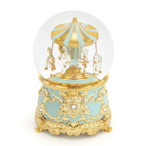 Crystal Ball Melody Box For Home Decor snow globe with house