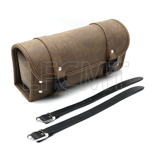 Universal Motorcycle Saddlebags Luggage PU Leather Front Fork Tail Tool Bag Fit for Harley Chopper Bobber Cruiser Sportster