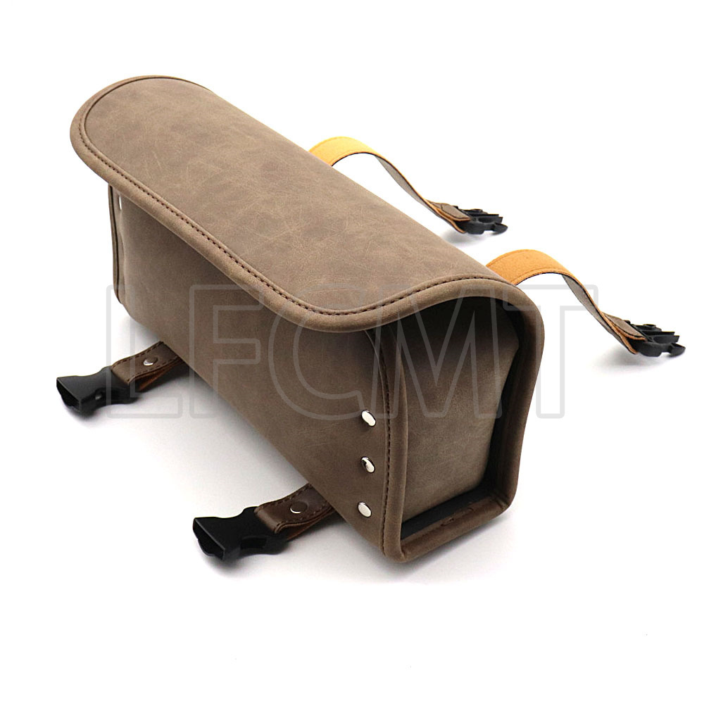 Universal Motorcycle Saddlebags Luggage PU Leather Front Fork Tail Tool Bag Fit for Harley Chopper Bobber Cruiser Sportster