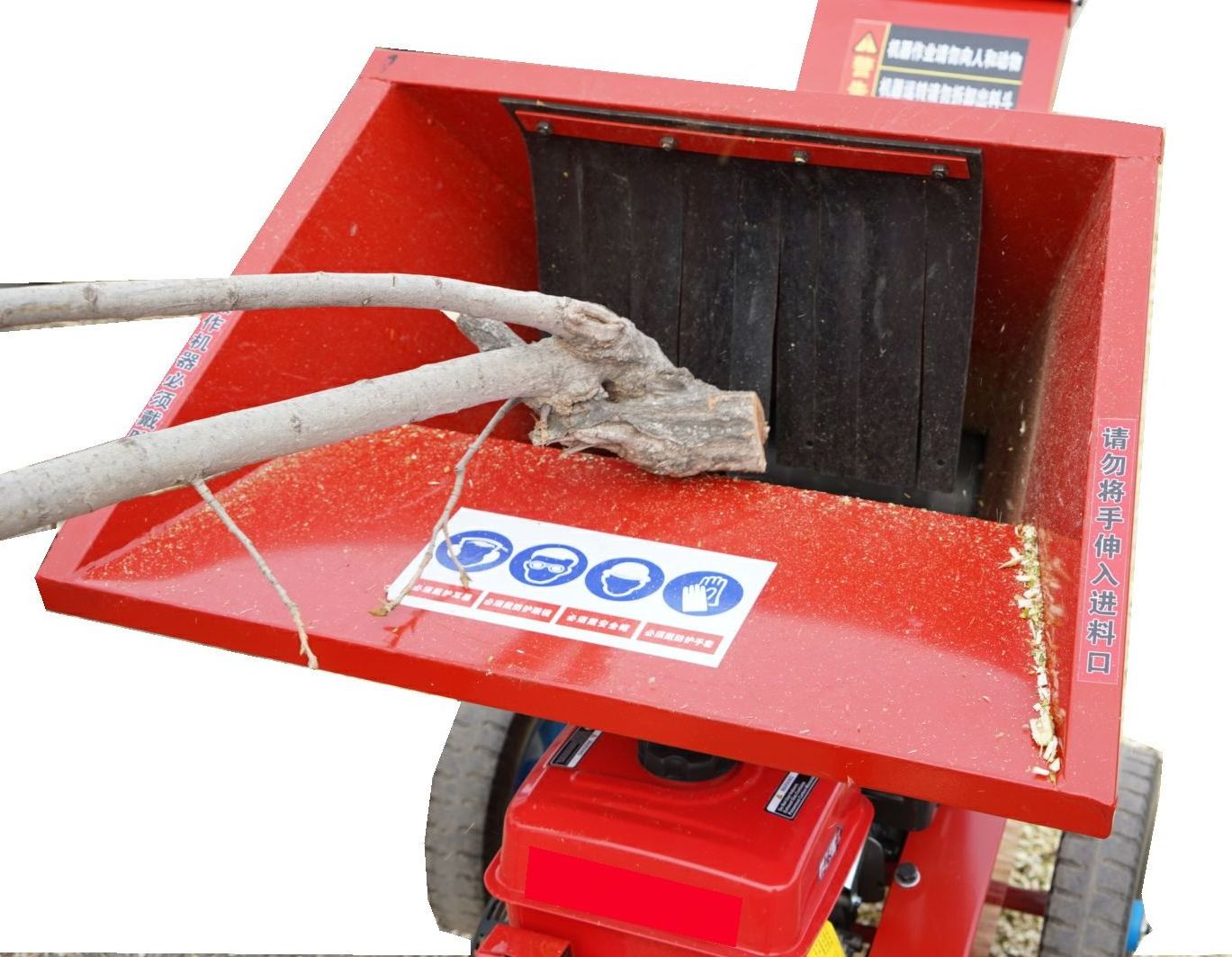 wood chipper shredder mulcher gasoline engine powered movable woodchipper wood chipper tree shredder machine