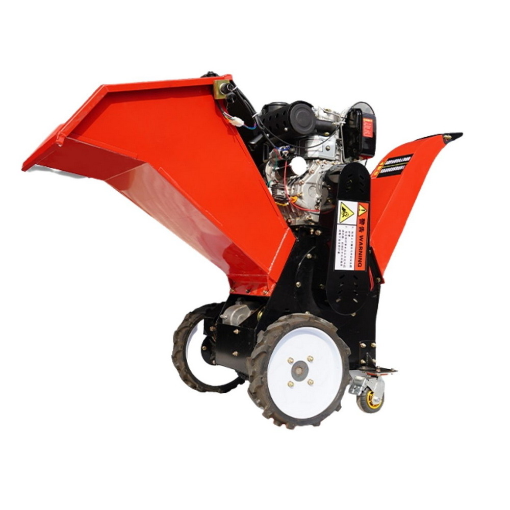 wood chipper shredder mulcher gasoline engine powered movable woodchipper wood chipper tree shredder machine