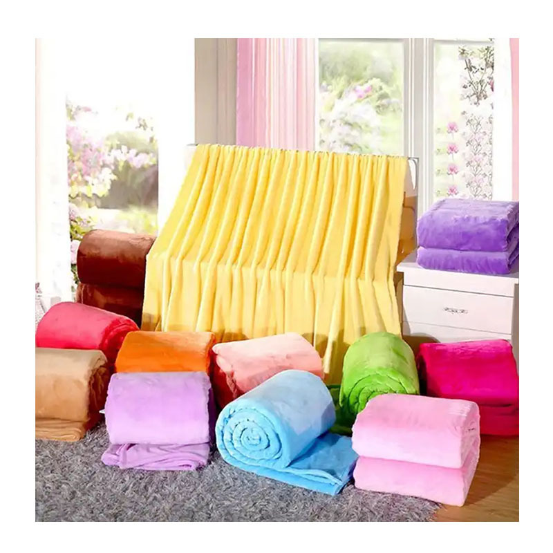 plain color 200*230cm flannel fleece SUREWAL sherpa fleece home throw blanket soft blanket for sofa bed flannel blanket