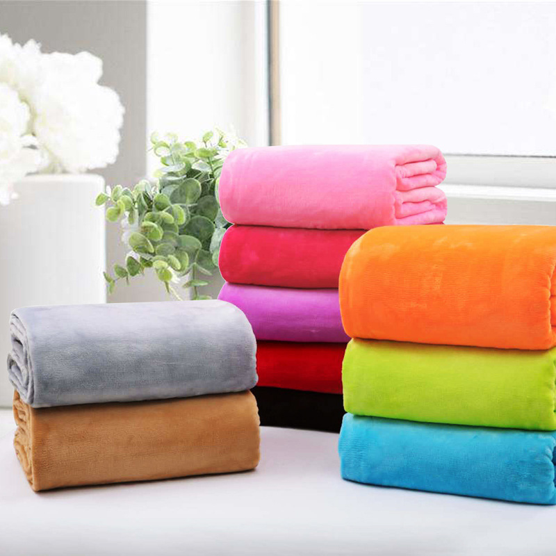 plain color 200*230cm flannel fleece SUREWAL sherpa fleece home throw blanket soft blanket for sofa bed flannel blanket