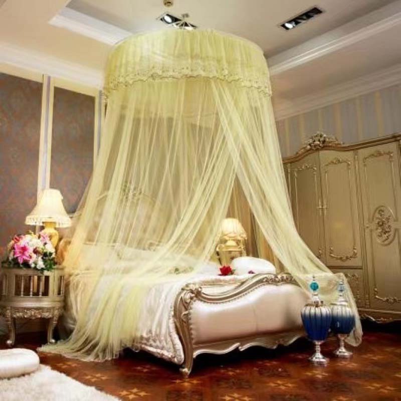 auto opening large size 100cm round head 300cm height princess design mosquito net with curtains girls bed canopies