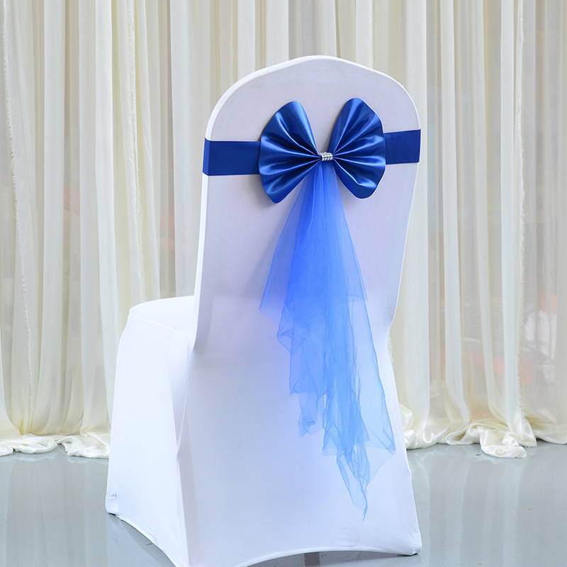 party supplies cheap price elastic wedding supplies navy blue chair sashes spandex chair sashes chair bands