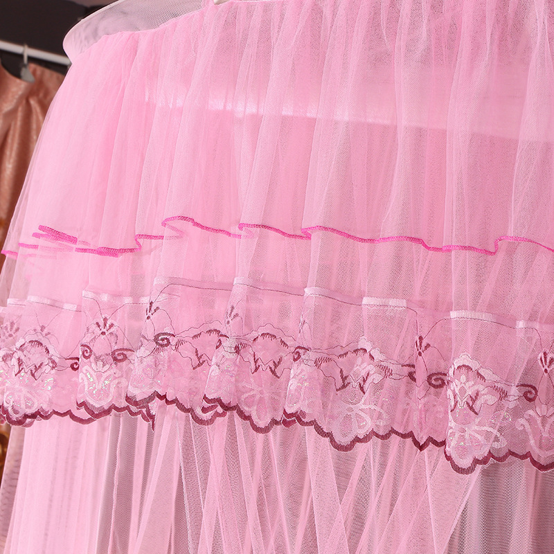 auto opening large size 100cm round head 300cm height princess design mosquito net with curtains girls bed canopies