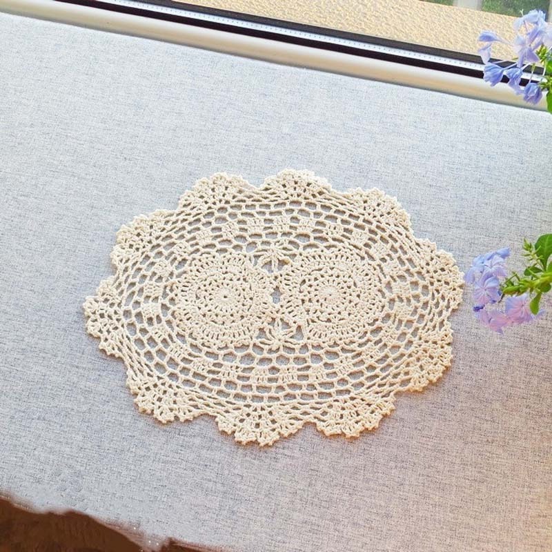 wholesale price table protector tappetini in cotone flora embroidery coffee cup placemat hand embroidery cotton mat pads