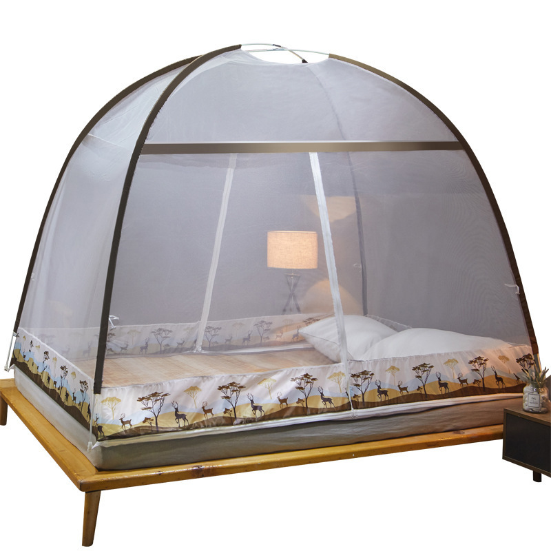 Installation gratuite de moustiquaires three zippers portable auto open free installation mosquito bed net