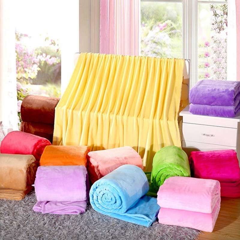 plain color 200*230cm flannel fleece SUREWAL sherpa fleece home throw blanket soft blanket for sofa bed flannel blanket