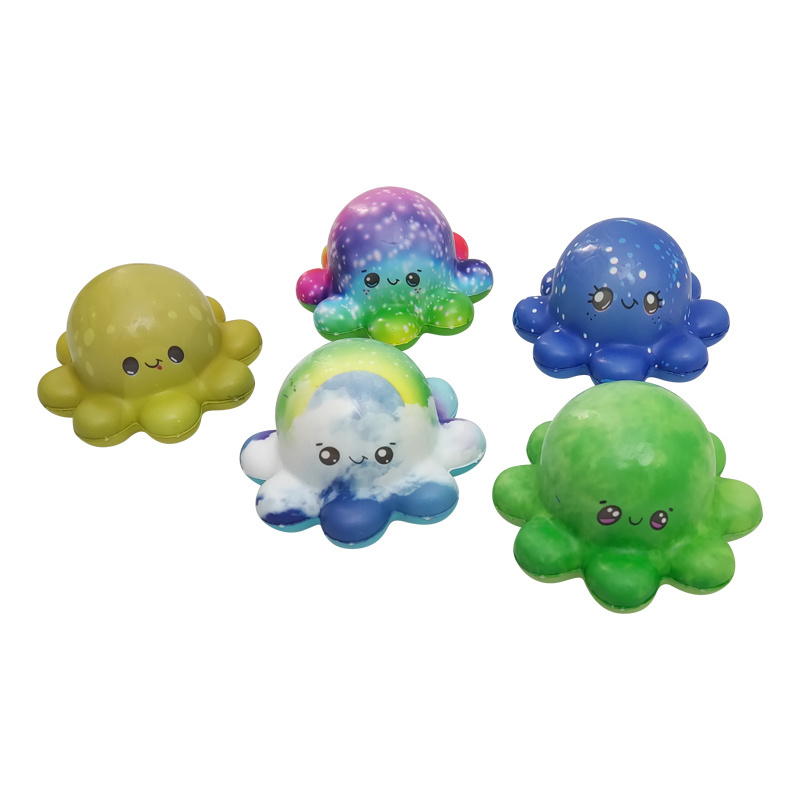 Wholesale Stress Relief Octopuses Toy Squeeze Slow Rising PU Foam Toys Soft Colorful Cute Cartoon Octopuses Squishy Toys