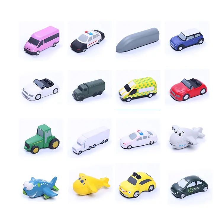 Promotional kids children Cheap Popular mini bus car truck Shaped Soft Stress Ball Beetle pu aqueeze toys