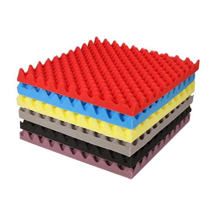 Black white red yellow blue green grey purple pink Egg Crate Foam Cushion Acoustic Panels Sound Proof Sponge Foam sheet