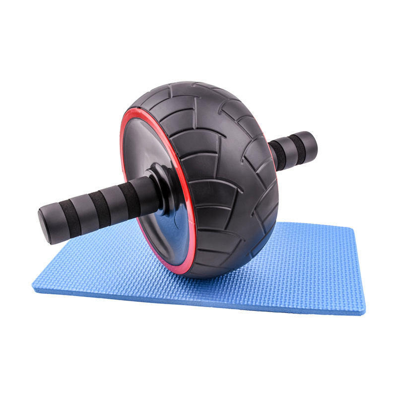 Mute Gym Fitness Abdominal Muscle Exercise Workout Sports Abdominal Crunch Machine AB Wheel Roller with Mat