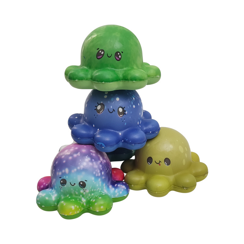 Wholesale Stress Relief Octopuses Toy Squeeze Slow Rising PU Foam Toys Soft Colorful Cute Cartoon Octopuses Squishy Toys