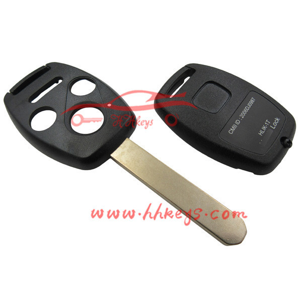 Universal car key blank 3+1 button remote key shell without chip place for Hoda Odyssey key