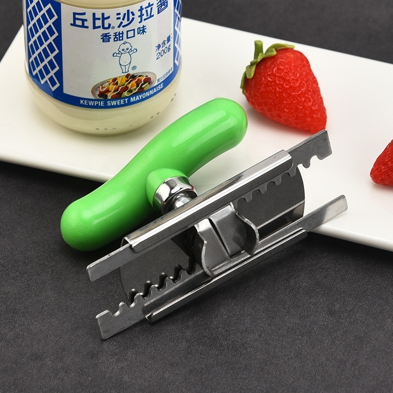 Stainless Steel Can Opener  Jar Opener Bottle Opener  with Plastic Handle