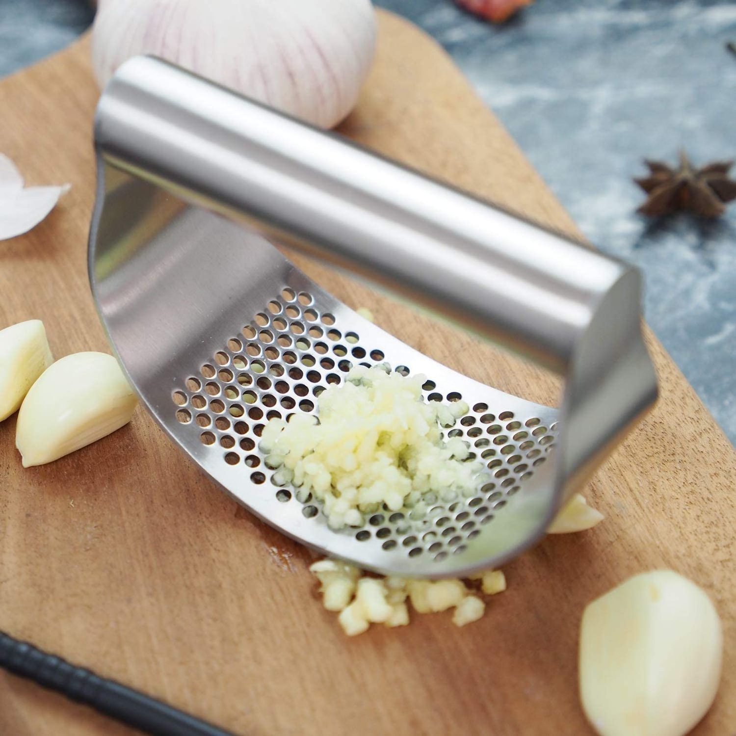 Kitchen Tools Manual Garlic Press Crusher Multifunction Handheld Stainless Steel Garlic Masher Ginger Press