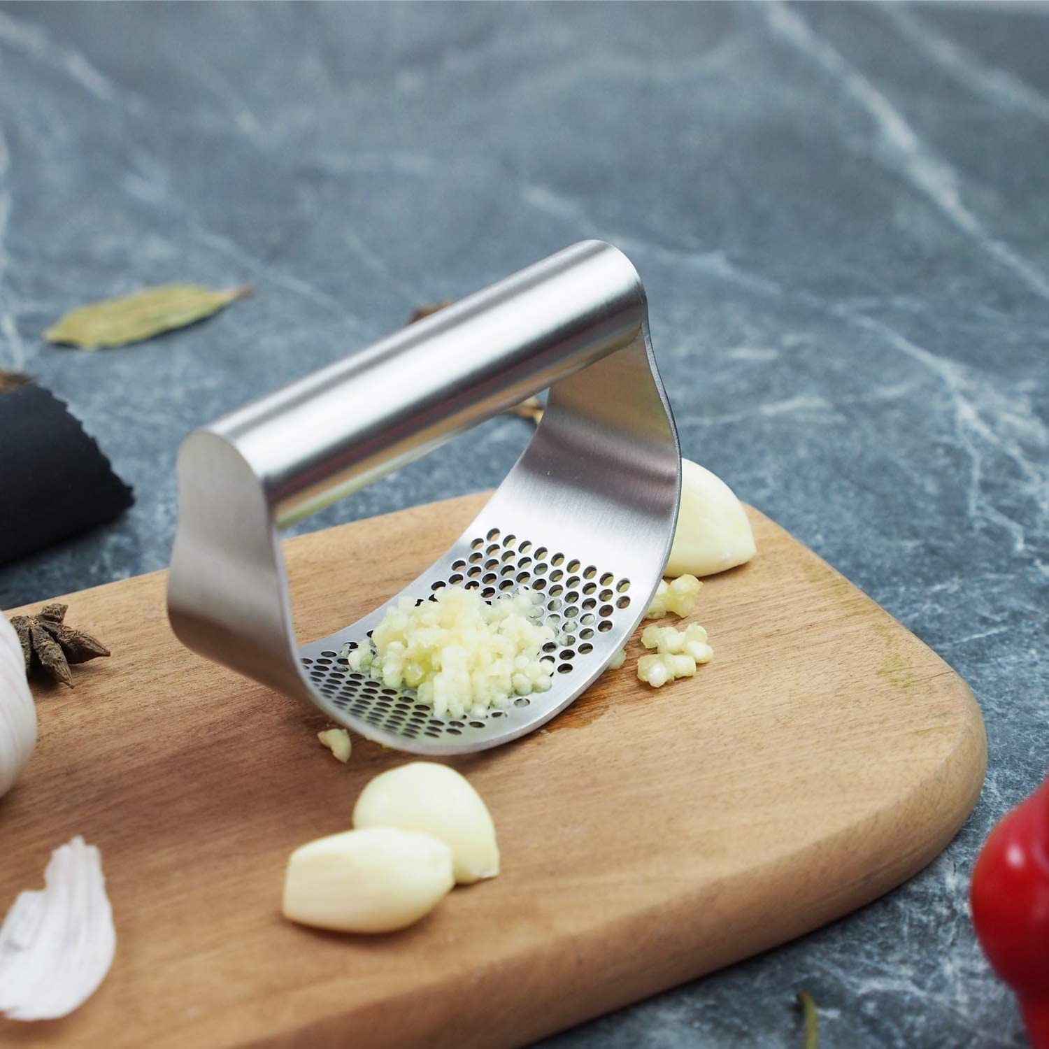 Kitchen Tools Manual Garlic Press Crusher Multifunction Handheld Stainless Steel Garlic Masher Ginger Press