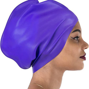 Keep Hair Dry Comfortable Flexible Durable Curly Weaves Braids Bathing Cap Swim Long Hair Swimming Caps Silicone Swim Caps