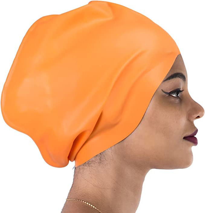 Keep Hair Dry Comfortable Flexible Durable Curly Weaves Braids Bathing Cap Swim Long Hair Swimming Caps Silicone Swim Caps