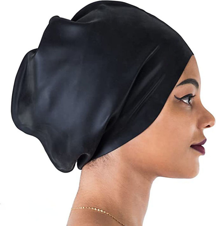 Keep Hair Dry Comfortable Flexible Durable Curly Weaves Braids Bathing Cap Swim Long Hair Swimming Caps Silicone Swim Caps