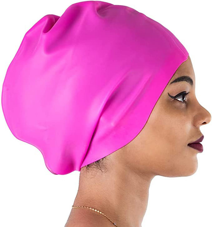 Keep Hair Dry Comfortable Flexible Durable Curly Weaves Braids Bathing Cap Swim Long Hair Swimming Caps Silicone Swim Caps