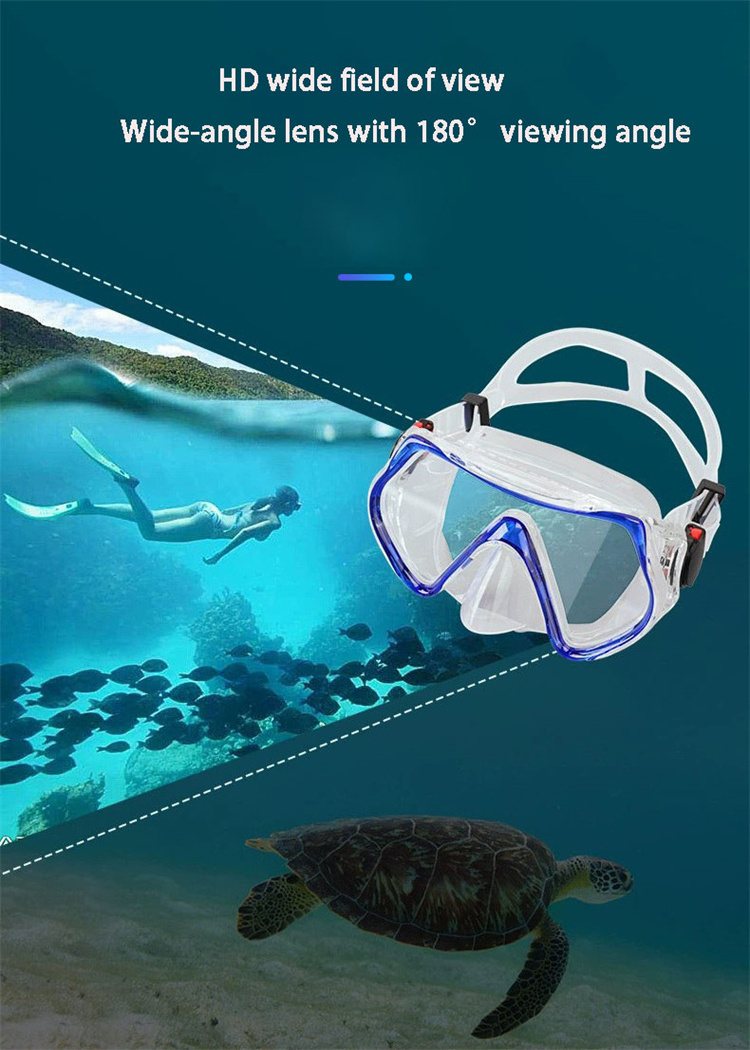 Adults Dry Top Anti Fog Diving Equipment Snorkel Scuba Set Flippers Snorkel Tube Diving Mask Swimming Goggles Diving Fins