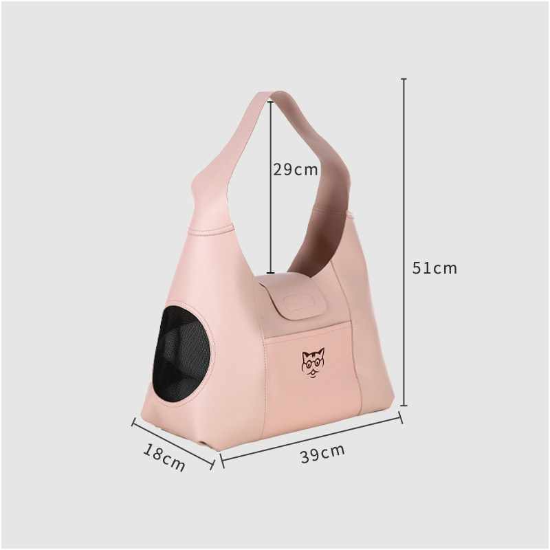 Wholesale Pet Supplies Portable Luxury Double Sided Pvc Pink Cat Carrier Pet Carriers Travel Products Cat Bag