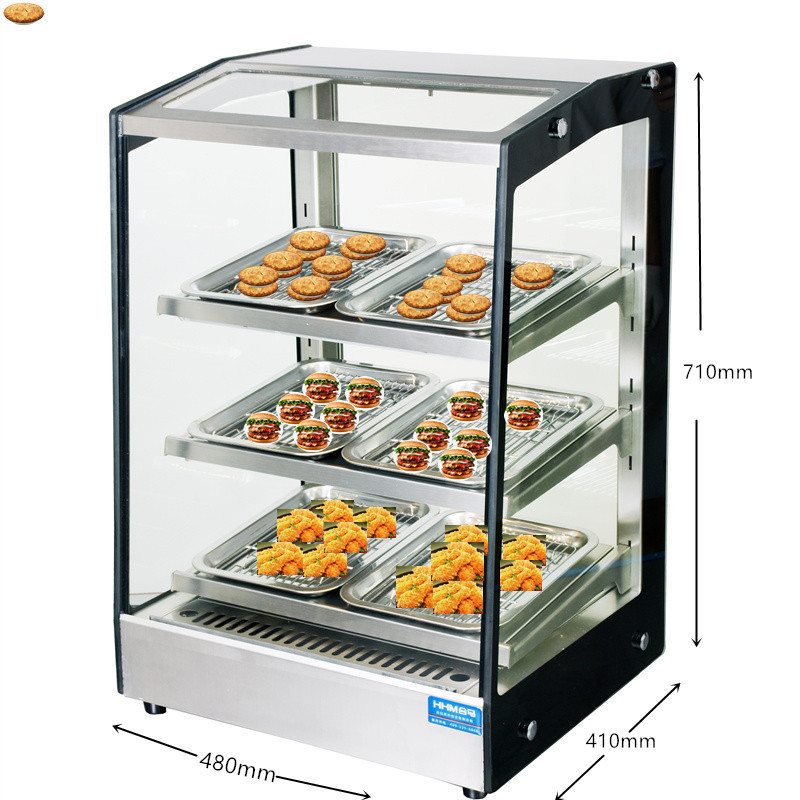 Factory supply electric table top  bakery pastry food warmer showcase on counter