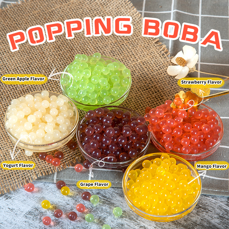 Most Popular Colorful 3 Kg Green Apple Popping Beads Variety Pack Fun Toppings For Desserts Bulk Carton Packing