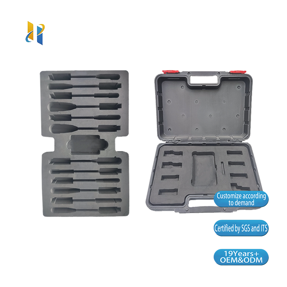 Customizable Waterproof Tool storage tray organizer foam Case Hard Plastic Case with Custom Shape Foam Wrap Insert for tool box